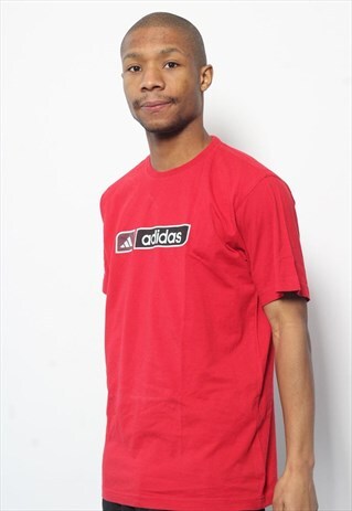 VINTAGE ADIDAS LOGO T-SHIRT RED