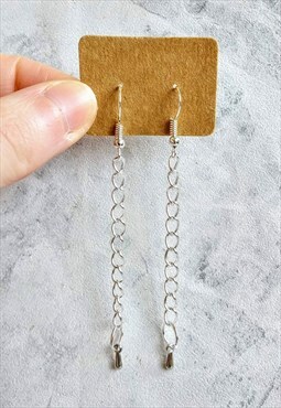 Minimal Dewdrop Chain Earrings
