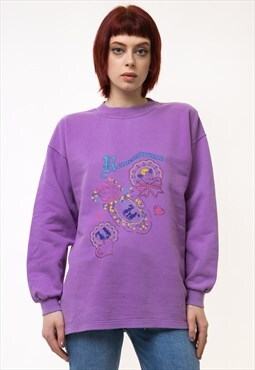 80s Vintage Vtg Retro Woman Abstract Pattern Sweatshirt 5195