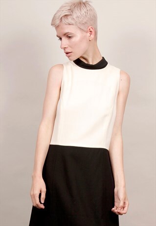 VINTAGE 60'S MONOCHROME SHIFT DRESS