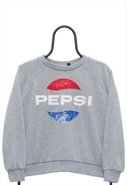 Retro Pepsi Graphic Grey Sweatshirt Womens