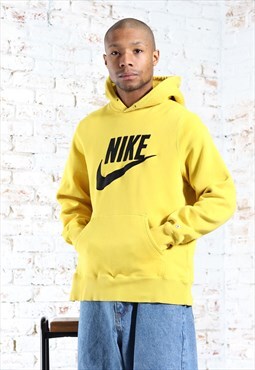 Vintage Nike Spellout Logo Hoodie Yellow
