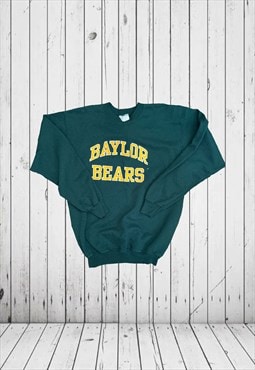 vintage green embroidered baylor bears college sweatshirt