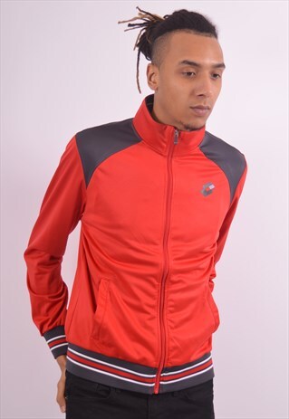 VINTAGE LOTTO TRACKSUIT TOP JACKET RED