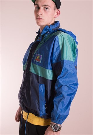 VINTAGE, EARLY 90S COLOURFUL OVERSIZED SHELL JACKET
