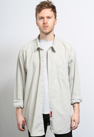 VINTAGE CORDUROY CORD SHIRT BEIGE
