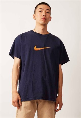 VINTAGE 90'S LOGO NAVY NIKE T-SHIRT