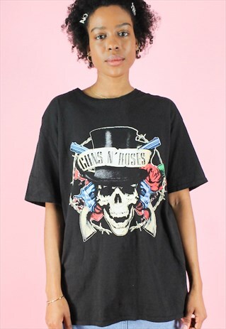 GUNS'N'ROSES BAND T-SHIRT Y2K 2016 BLACK SKULL TOUR