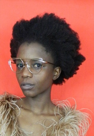 GOLD CAT EYE CLEAR LENS GLASSES