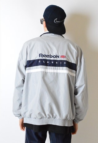 VINTAGE 90S GREY REEBOK TRACK JACKET