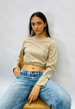 Vintage 90s Nike Crop Brown Sweatshirt