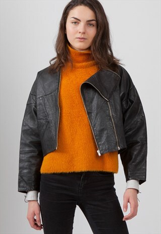 VINTAGE BLACK LEATHER JACKET
