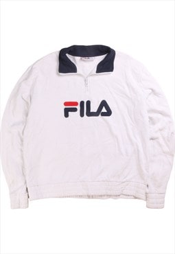 Vintage 90's Fila Sweatshirt Spellout Quarter Zip