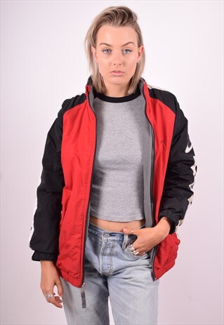 NIKE WOMENS VINTAGE REVERSIBLE JACKET LARGE RED 90'S