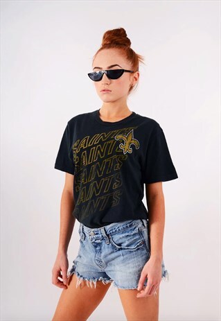 VINTAGE NFL NEW ORLEANS SAINTS TEE BLACK
