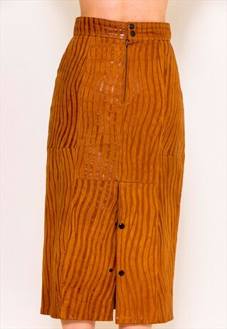 VINTAGE 70'S STRIPED LEATHER SKIRT