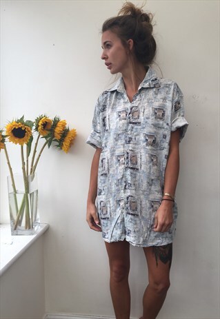 CRAZY PATTERN OVERSIZED RETRO VINTAGE UNISEX FESTIVAL SHIRT
