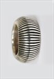 LINE DOME SOLID RING 925 STERLING SILVER OXIDIZED SURFACE
