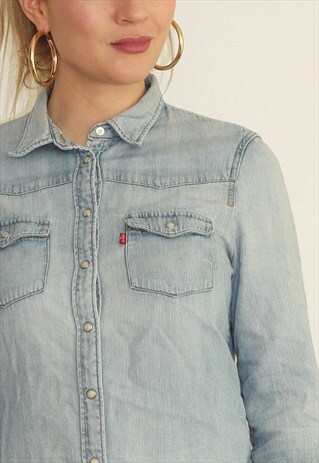 VINTAGE 90'S DISTRESSED LEVI'S DENIM STONEWASH SHIRT