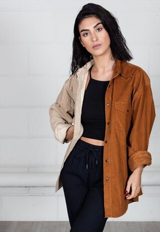 VINTAGE CORDUROY FLANNEL UNISEX RECONSTRUCTED SHIRT