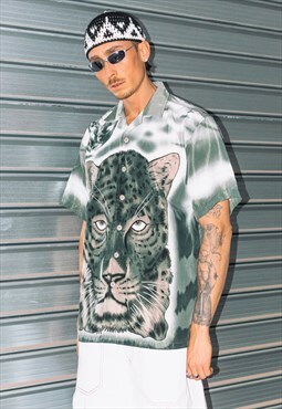 Vintage Y2K  leopard graphic oversize printed shirt