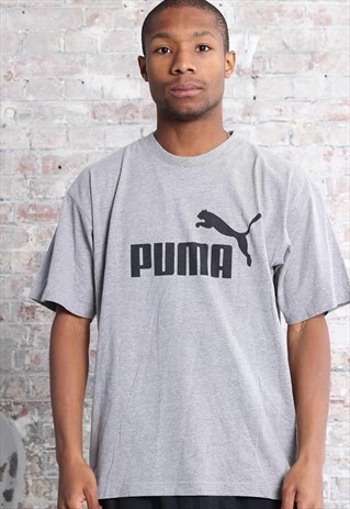 VINTAGE PUMA BIG LOGO T-SHIRT GREY