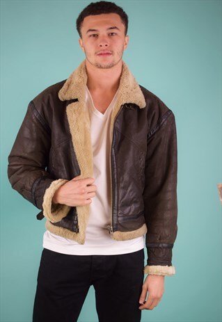 VINTAGE SHEARLING AVIATOR JACKET