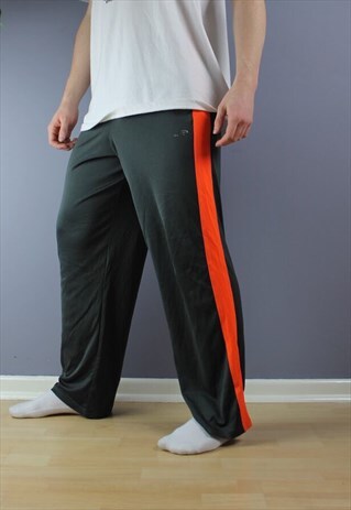 VINTAGE CHAMPION JOGGERS IN GREY/ORANGE PRINTED LOGO