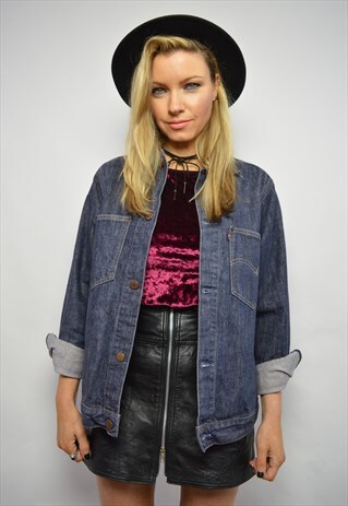 VINTAGE 90S LEVI'S BLUE WASH DENIM JACKET GRUNGE ROCKER