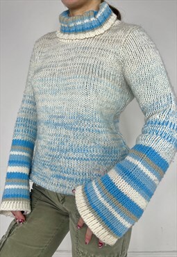 Vintage 90s ONeill Jumper Knit Chunky Sweater Turtleneck Y2k