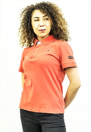 VINTAGE 1990S CORAL TOMMY HILFIGER POLO SHIRT