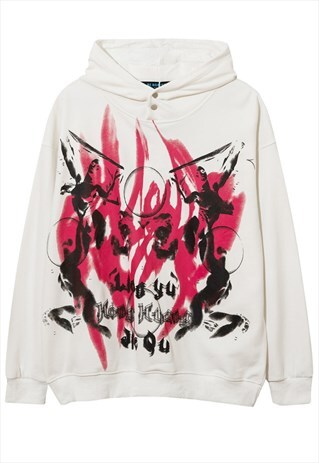HAND DRAWN GRAFFITI LOOSE DARK STYLE HOODIE