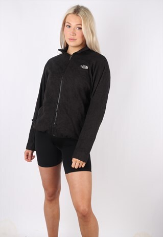 VINTAGE THE NORTH FACE FLEECE JUMPER JACKET BLACK XS 6 8