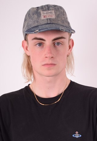 WRANGLER MENS VINTAGE DENIM CAP ONE SIZE BLUE 90S