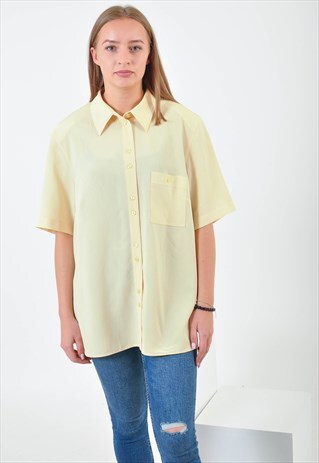 VINTAGE SHORT SLEEVE OVERSIZE SHIRT IN YELLOW