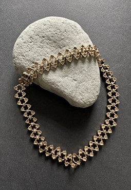 Vintage 80's Ladies Gold Metal Chain Link Necklace