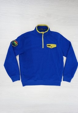 90's Vintage Polo Ralph Lauren Fleece Zip Up Blue