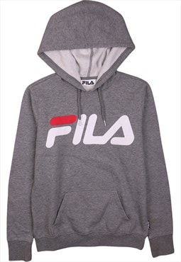 Vintage 90's Fila Hoodie Pullover Spellout Grey Small