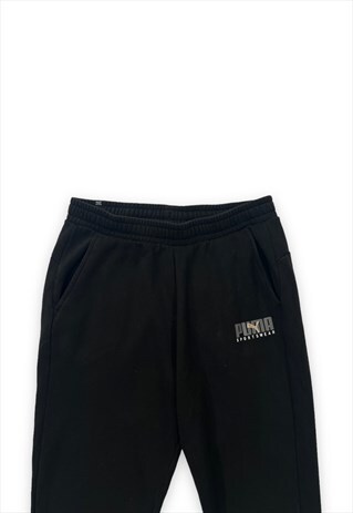 Mens Puma joggers black tracksuit bottoms loungewear