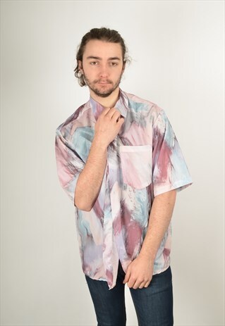 VINTAGE ABSTRACT CRAZY PATTERNED SHIRT