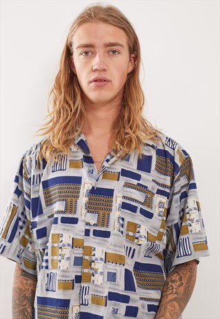 VINTAGE PATTERNED FESTIVAL SHORT SLEEVE SHIRT