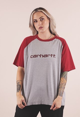 VINTAGE CARHARTT GREY RAGLAN T-SHIRT /A22052