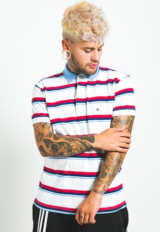 VINTAGE 80S TOMMY HILFIGER POLO T-SHIRT / S5455