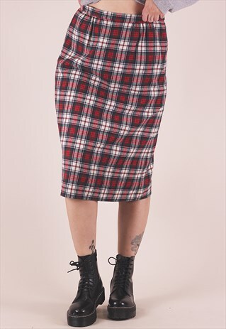VINTAGE PENDLETON HIGH WAISTED TARTAN WOOL SKIRT /A11097