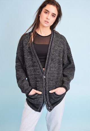 90'S RETRO GRUNGE KNITTED JAZZY DADS CARDIGAN
