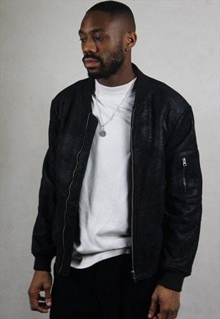 VINTAGE / SUEDE STYLE / BOMBER JACKET