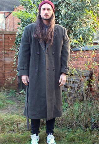 VINTAGE 90S GENTS FULL LENGTH WOOL JACKET COAT M/L - PEAKY