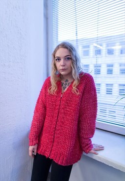 Vintage 80's Pink Knitted Cardigan