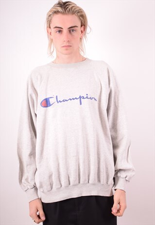 CHAMPION MENS VINTAGE SWEATSHIRT JUMPER XXL GREY 90S