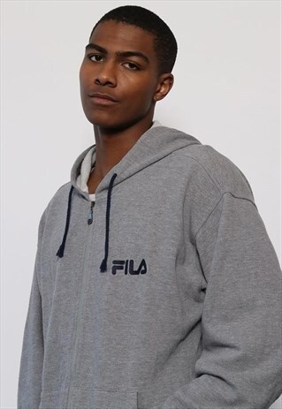 VINTAGE FILA HOODIE GREY